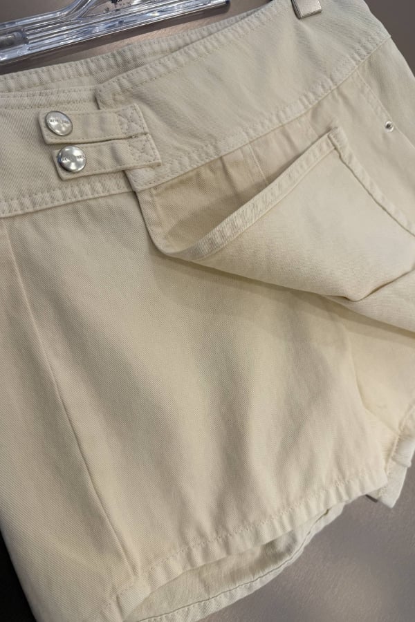 La Ciel Paris Denim Şort Etek Bej