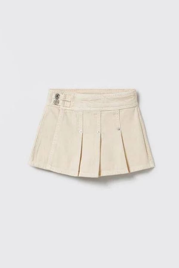 La Ciel Paris Denim Şort Etek Bej