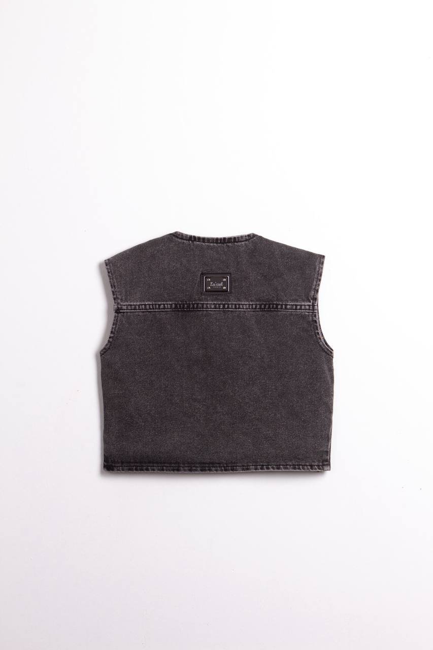 La Ciel Paris Denim Yelek - Füme