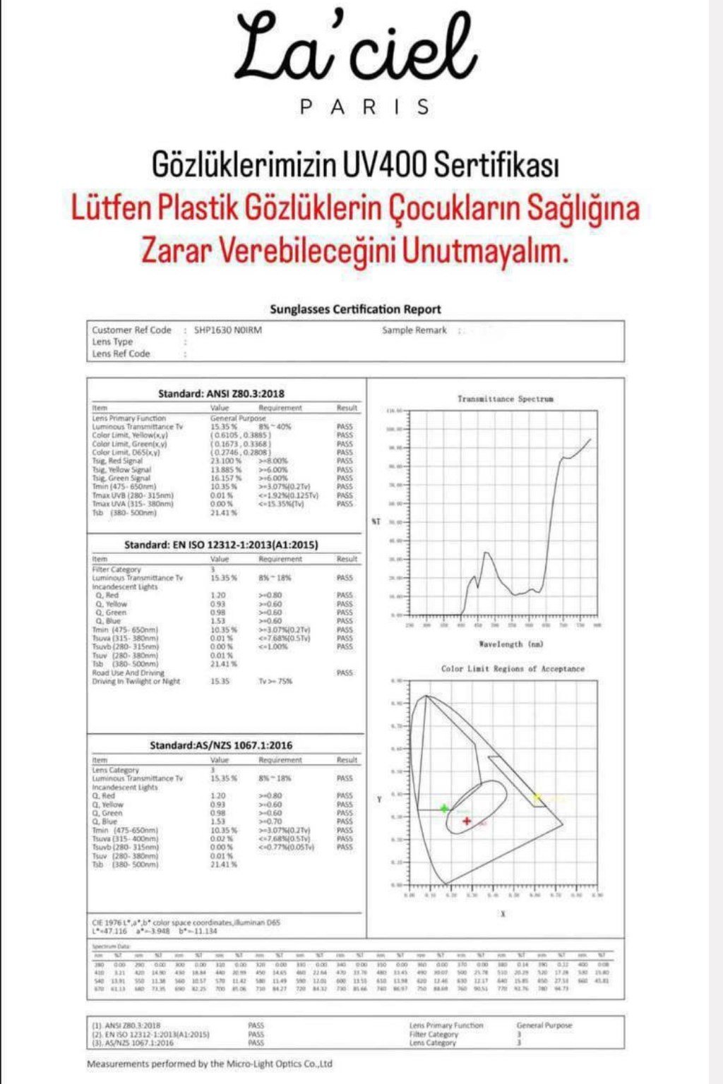 La Ciel Paris Kız Çocuk Sarı Simli UV400 Güneş Gözlüğü