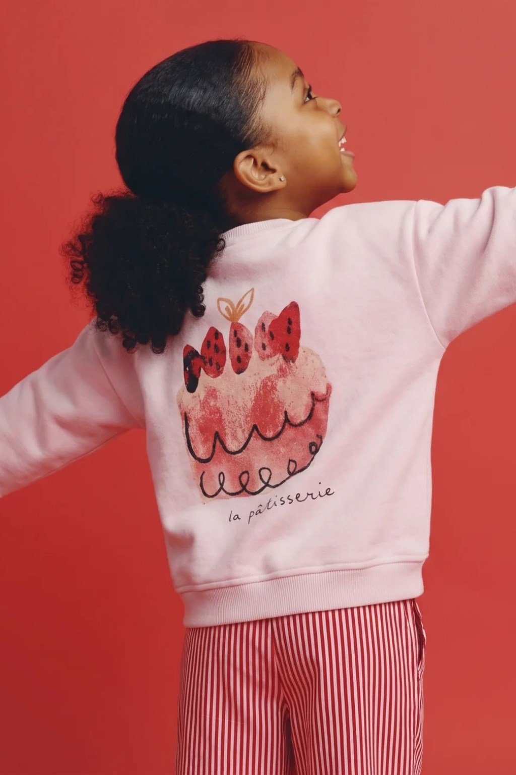 La Ciel Paris Pasta Temalı Sweatshirt ve Çizgili Eşofman Takım