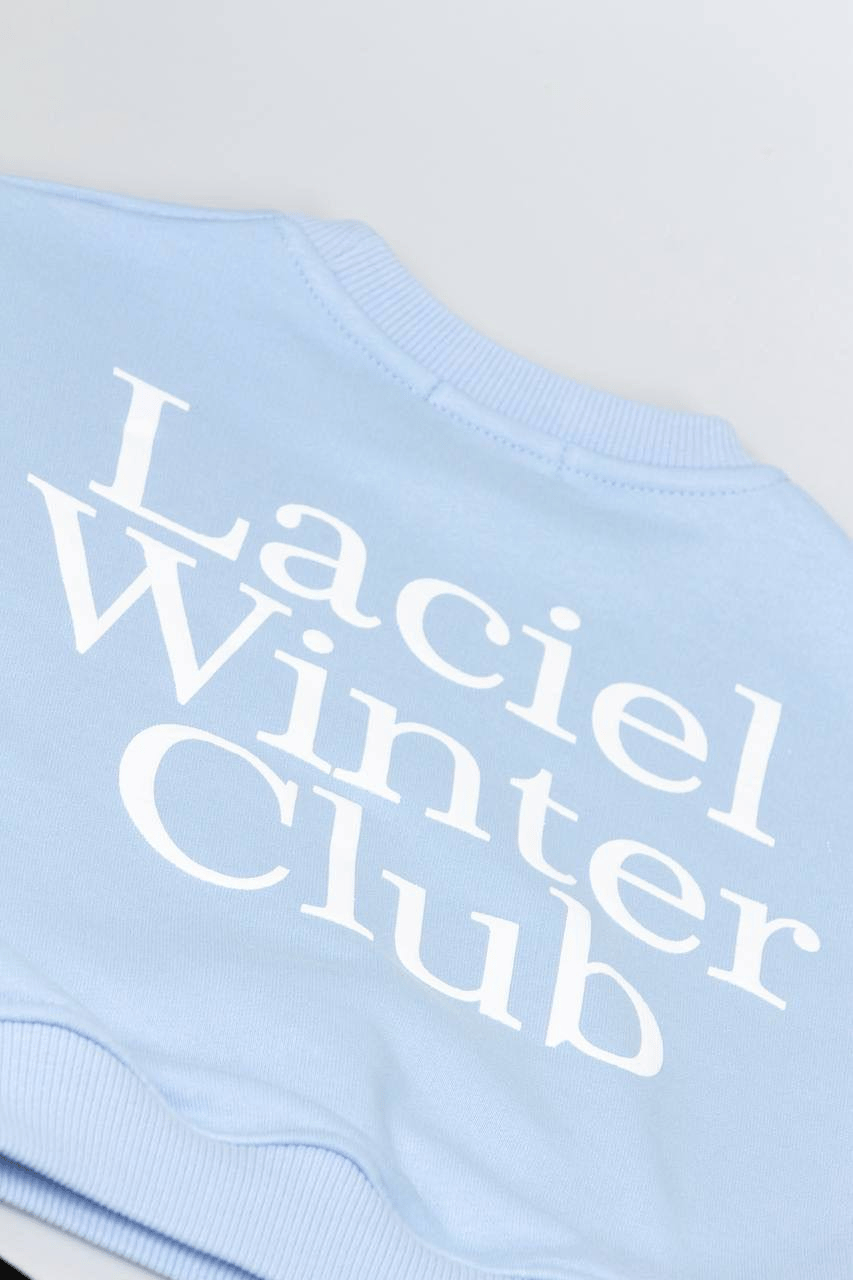 La Ciel Paris Sırt Baskılı Mavi Unisex Çocuk Takımı – Sweatshirt & Jogger Alt, 2–7 Yaş