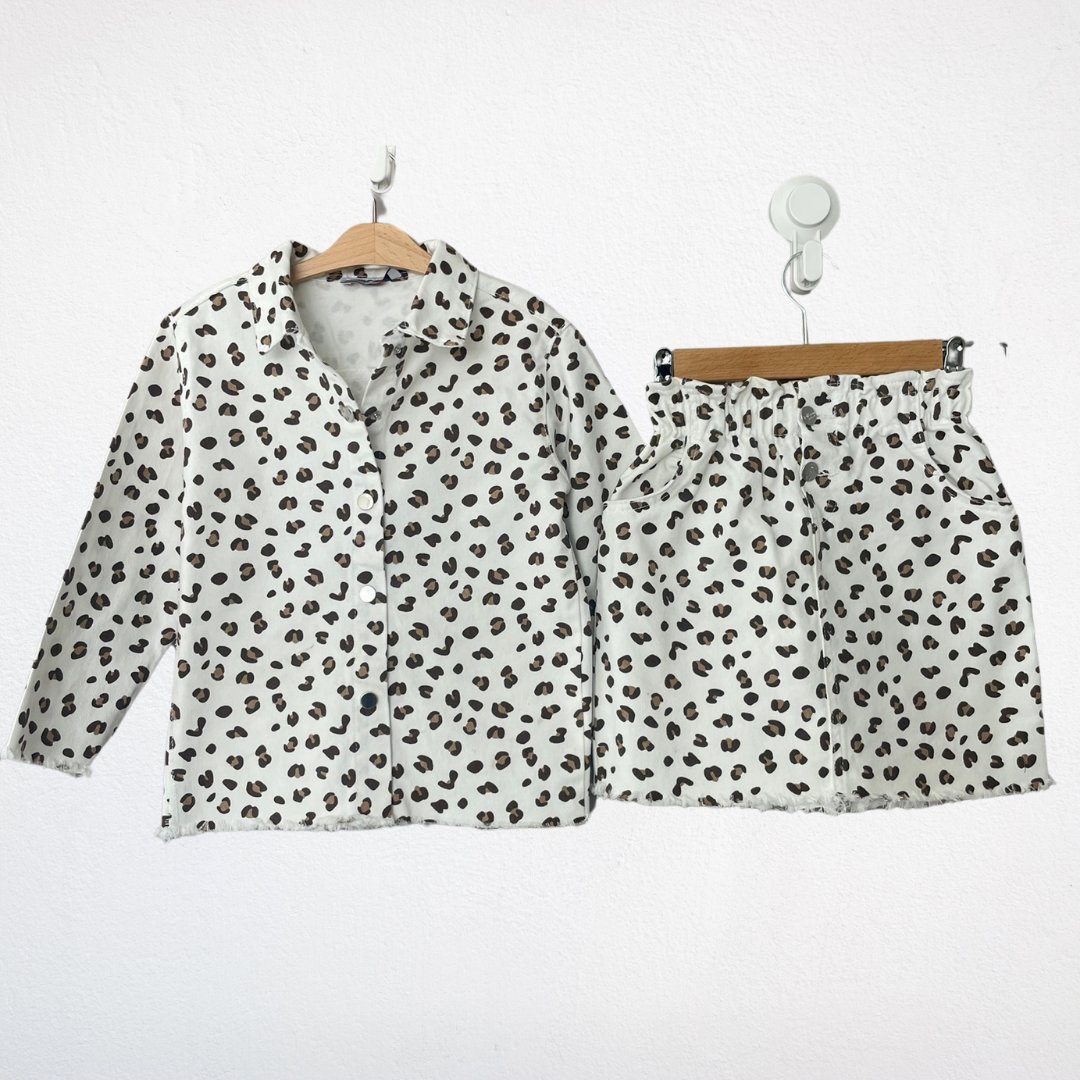 Leopar Desenli Takım – Gömlek & Etek