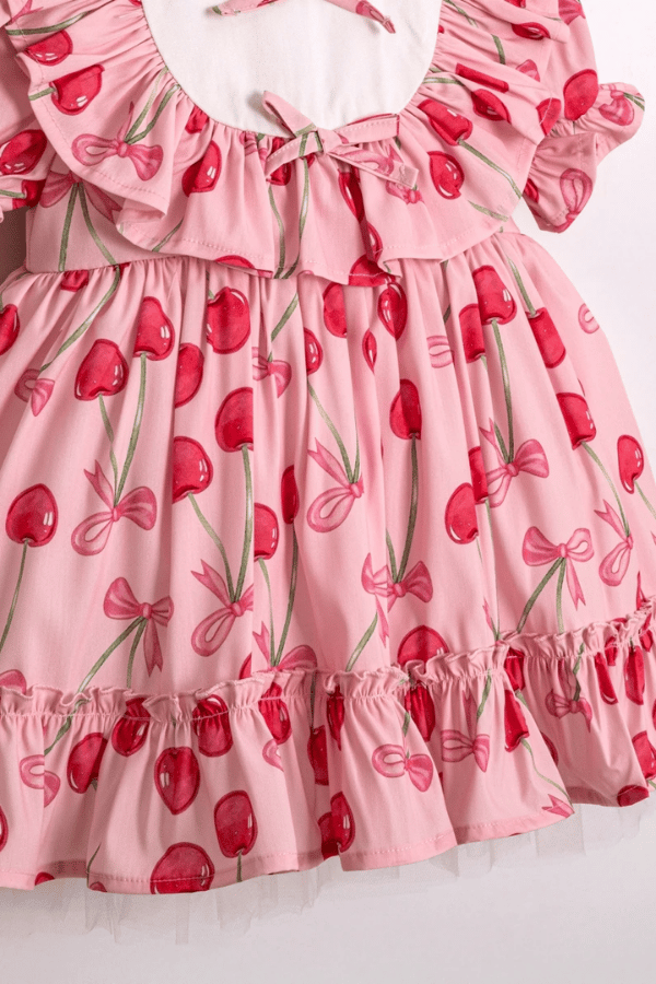 pembe kirazlı elbise