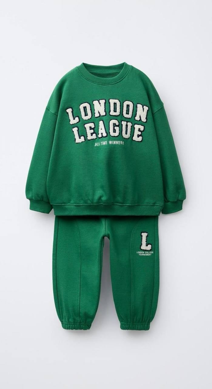 Snook Çocuk Eşofman Takımı – “London League” Baskılı, 3 İplik Hafif Şardonlu