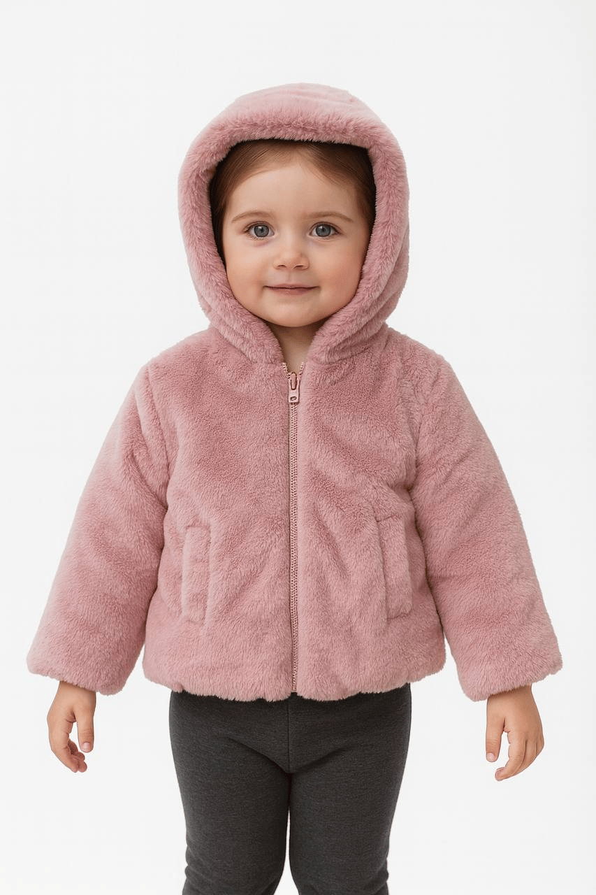 Snook Kürklü Kapüşonlu Mont – Pembe, Kız Çocuk, 2–8 Yaş