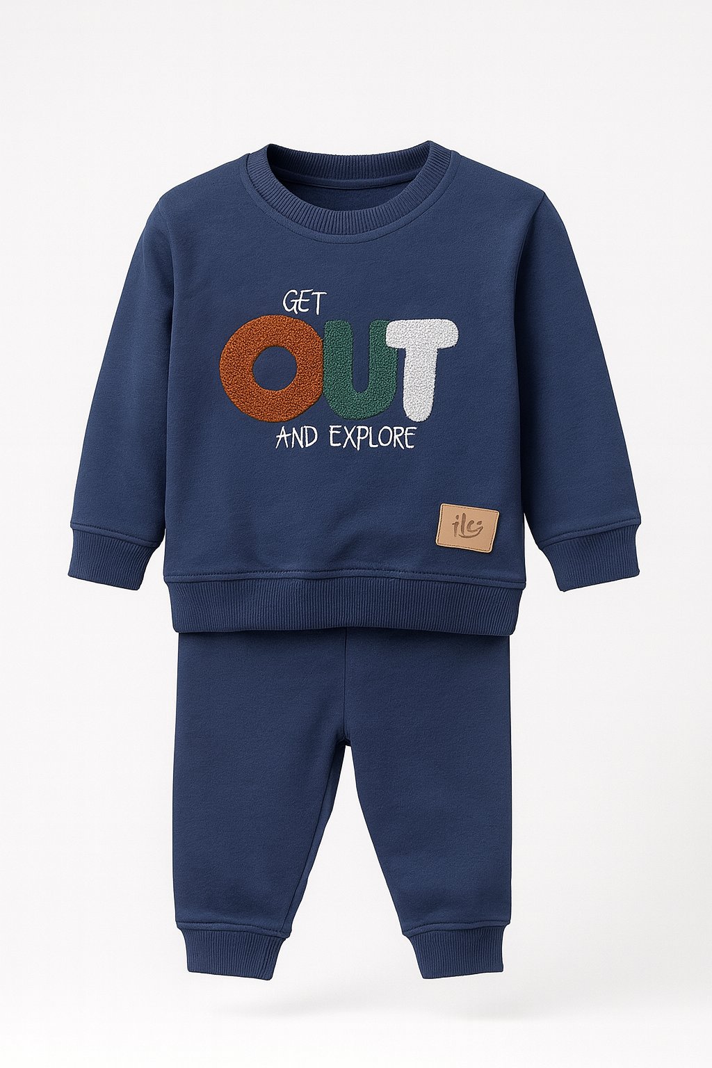 Süzene Nakışlı Lacivert Çocuk Takımı – Sweatshirt & Jogger Alt, 2–5 Yaş