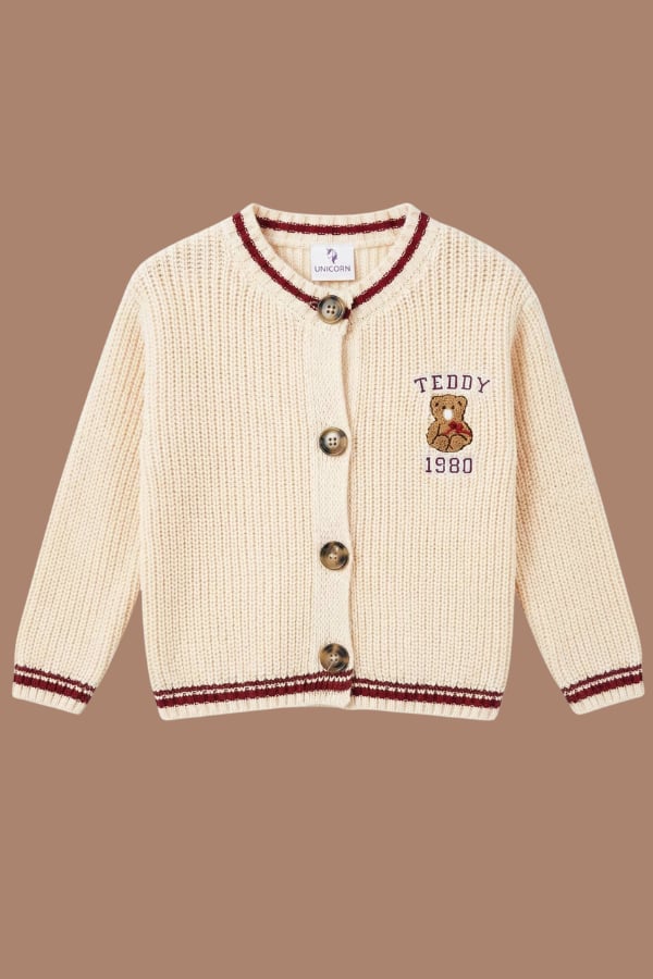 teddy işlemeli hırka