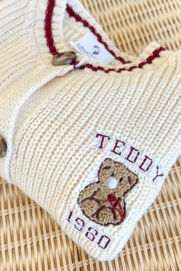 teddy işlemeli hırka