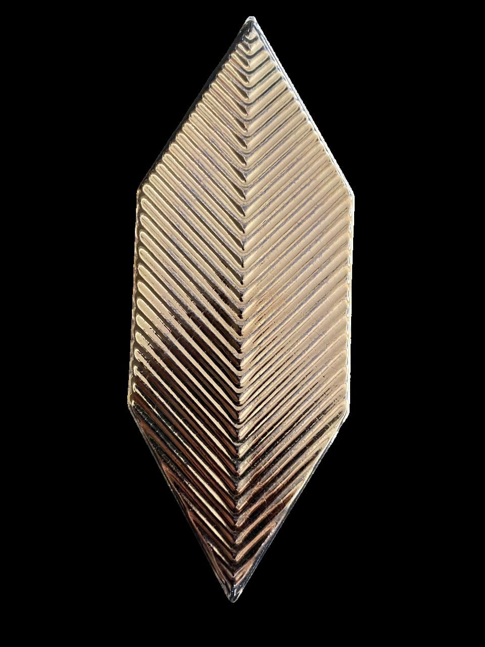 Armada Çini 05X15 Cm Çizgili Yaprak Bronz Seramik