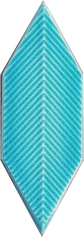 Armada Çini 05X15 Cm Çizgili Yaprak  Turkuaz Seramik