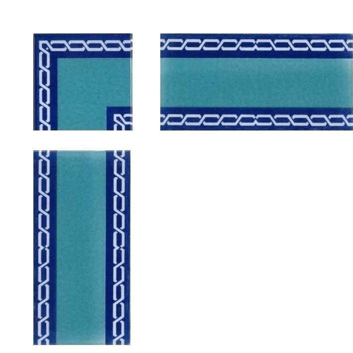 Armada Çini 10x10 cm KSK 60 Zincir Desen Modern Çini Bordür Köşe