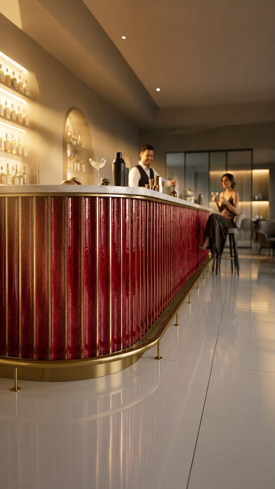 Armada Çini 10X100 Bar Önü Bordo Çini Seramik