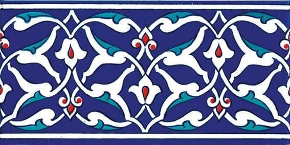 Armada Çini 10x20 cm KS-40 Rumi Desenli Çini Bordür