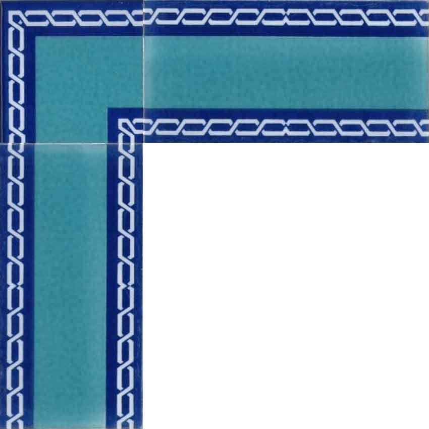 Armada Çini 10x20 Cm KS 60 Zincir Desenli yeni Modern Çini Bordür