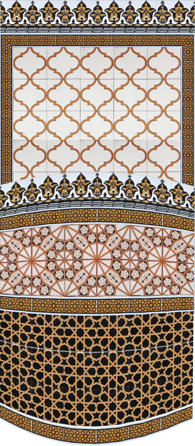 Armada Çini 120X220 Yuvarlak Sarılı Köşe Kürsü