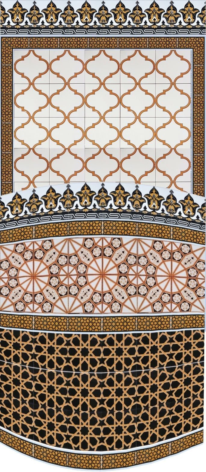 Armada Çini 120X220 Yuvarlak Sarılı Köşe Kürsü