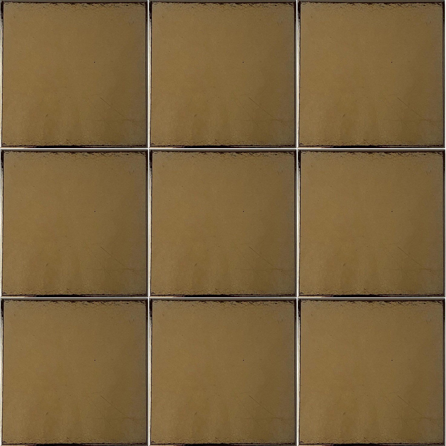 Armada Çini 12,5x12,5 Cm Düz Bronz Kaplama Çini Seramik Karo