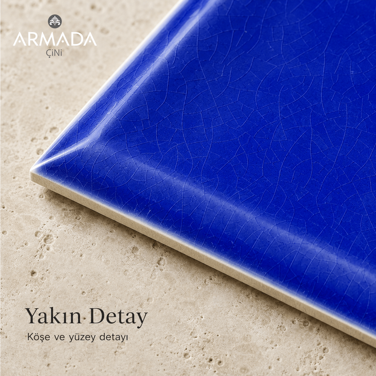 Armada Çini 12,5x12,5 Cm Metro Kobalt Çini Seramik Karo