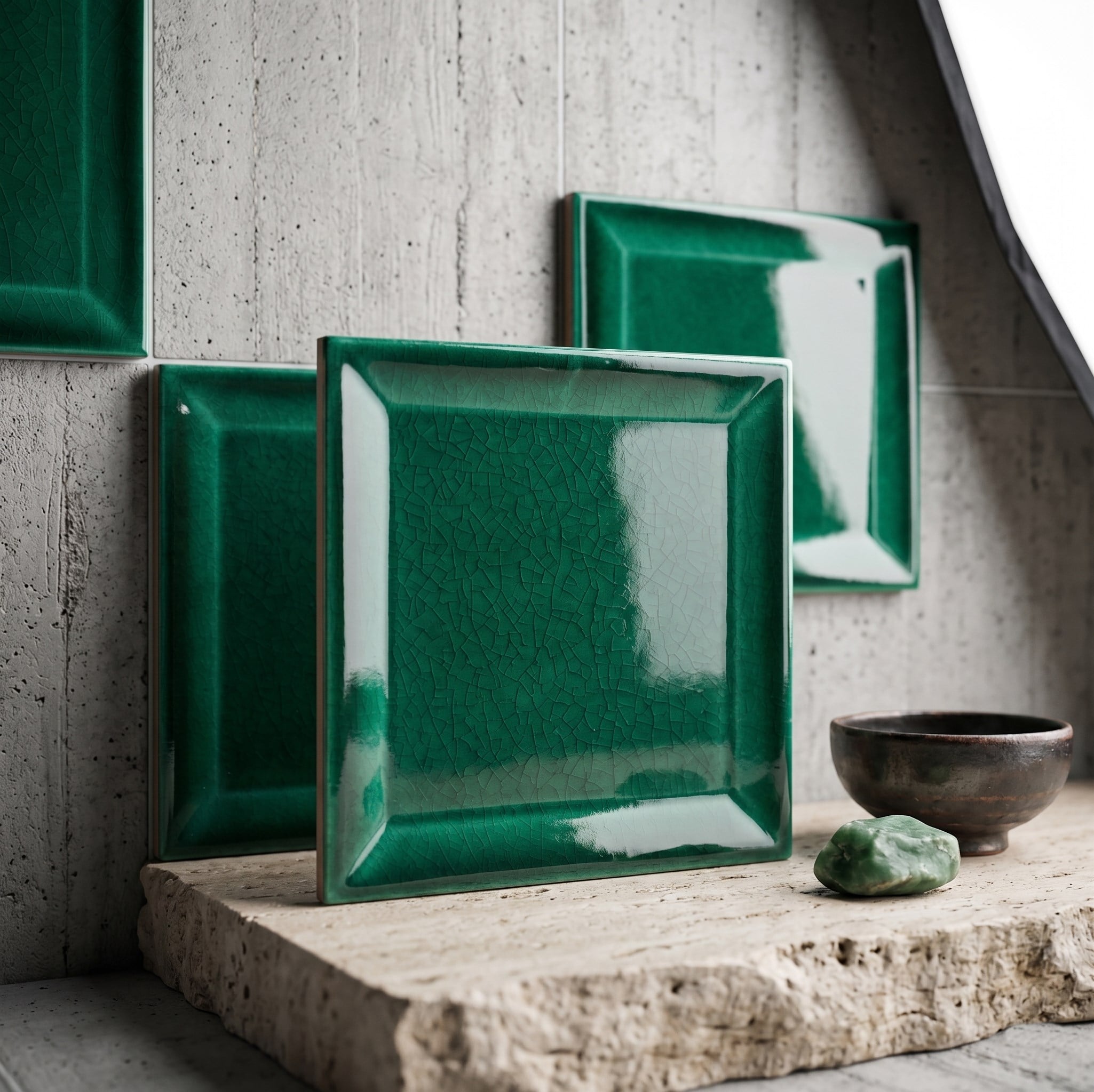 Armada Çini 12,5x12,5 Cm Metro Yeşil Çini Seramik Karo