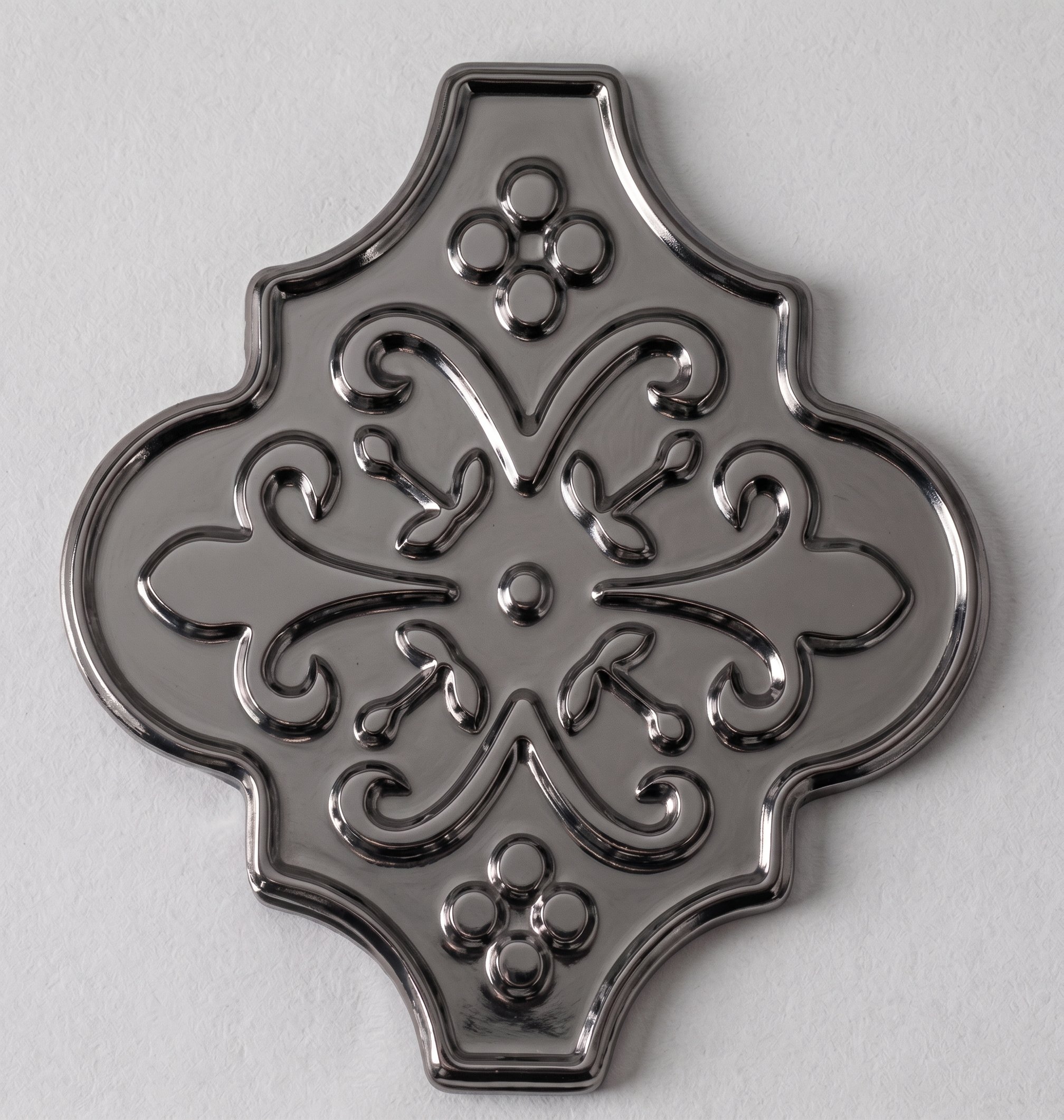 Armada Çini 12x12 Ottoman Çiçekli Arabesk Antrasit Çini