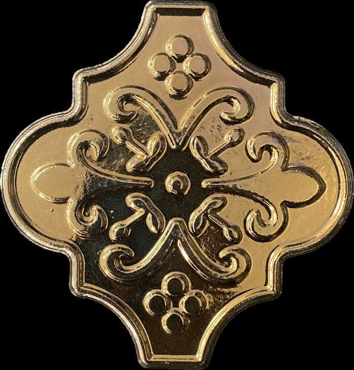 Armada Çini 12x12 Ottoman Rölyefli Arabesk Bronz Çini