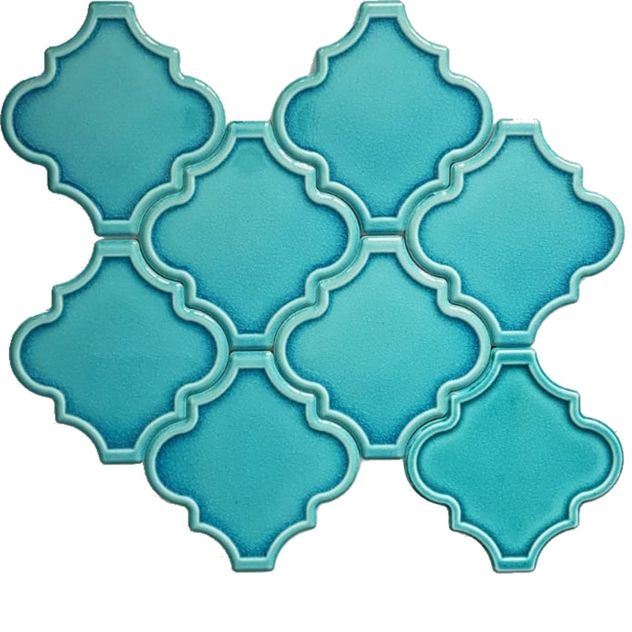 Armada Çini 12x12 Ottoman Rölyefli Arabesk Turkuaz Çini