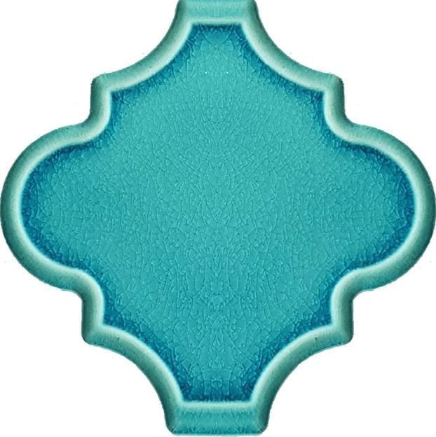 Armada Çini 12x12 Ottoman Rölyefli Arabesk Turkuaz Çini