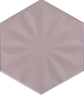 Armada Çini 15x17 Cm Çiçekli Açık Pembe Altıgen Seramik 