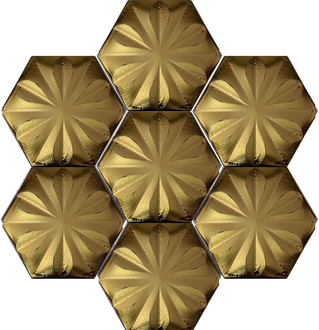 Armada Çini 15x17 Cm Çiçekli Bronz Altıgen Seramik 