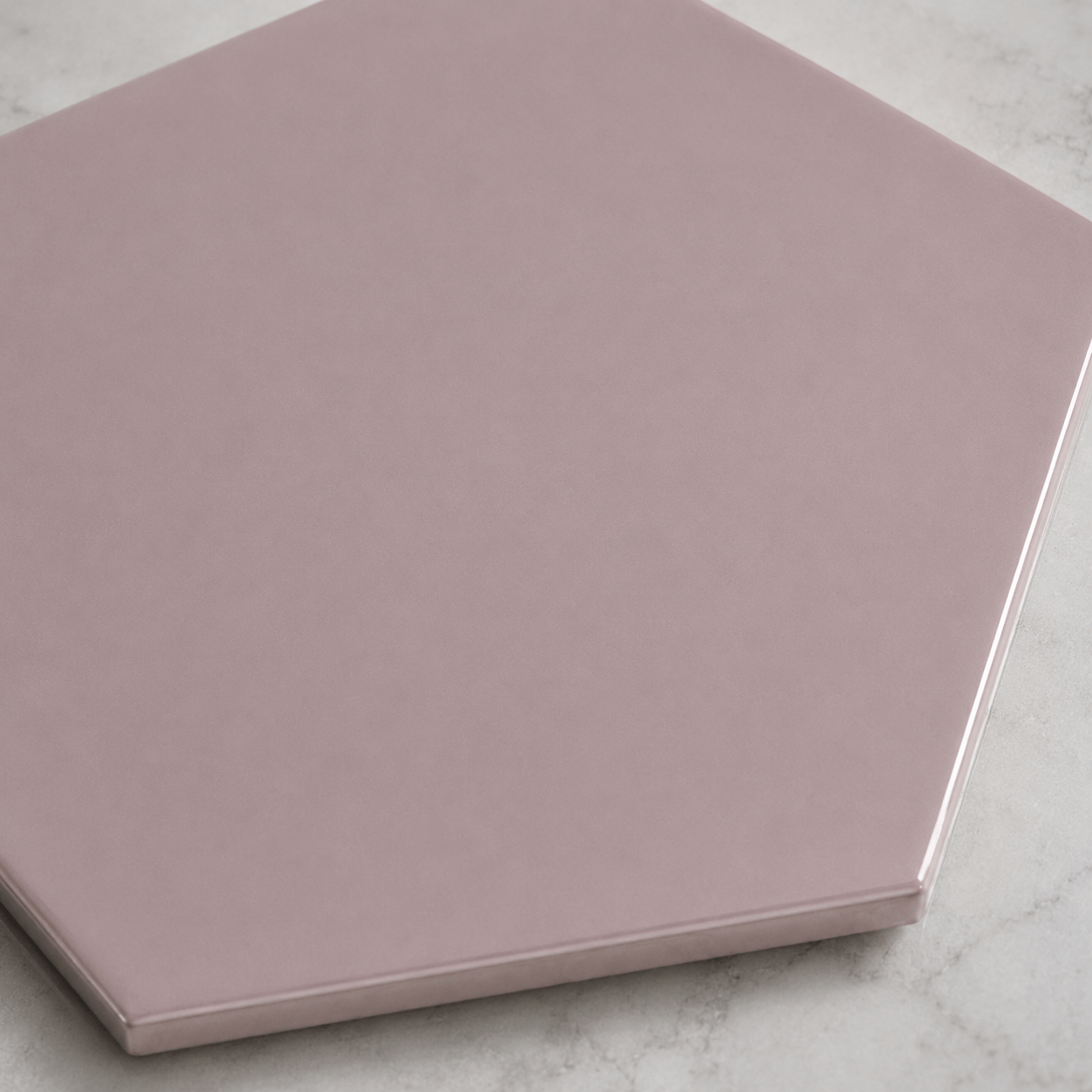 Armada Çini 15x17 Cm Düz Açık Pembe Altıgen Seramik 