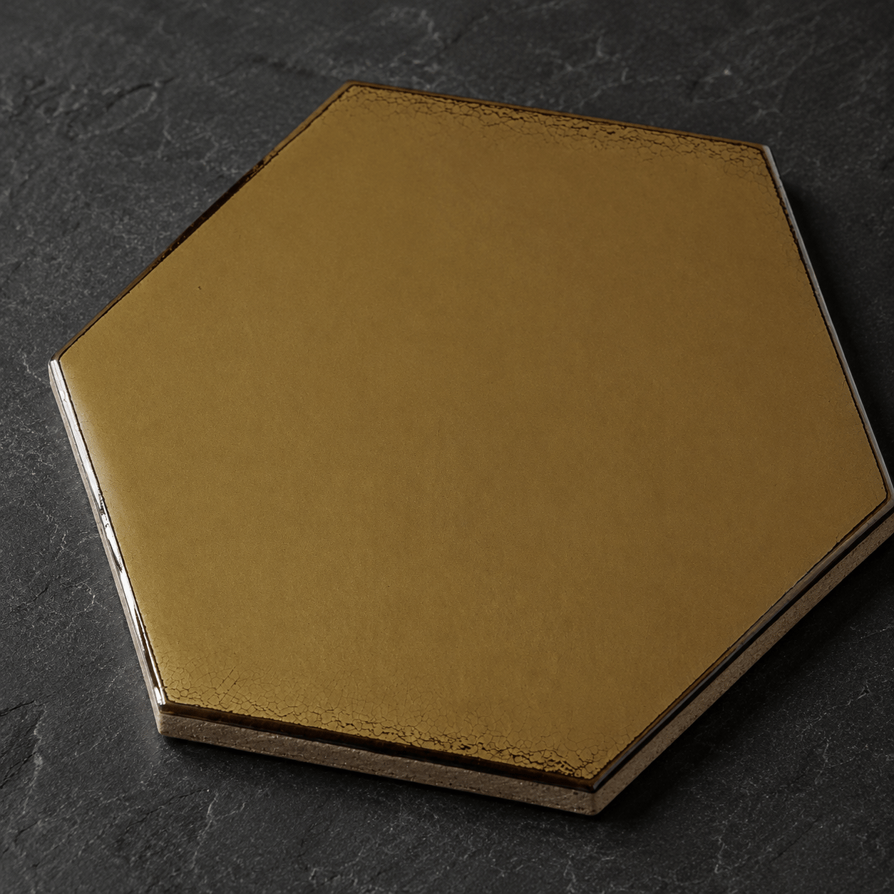 Armada Çini 15x17 Cm Düz Bronz Altıgen Seramik