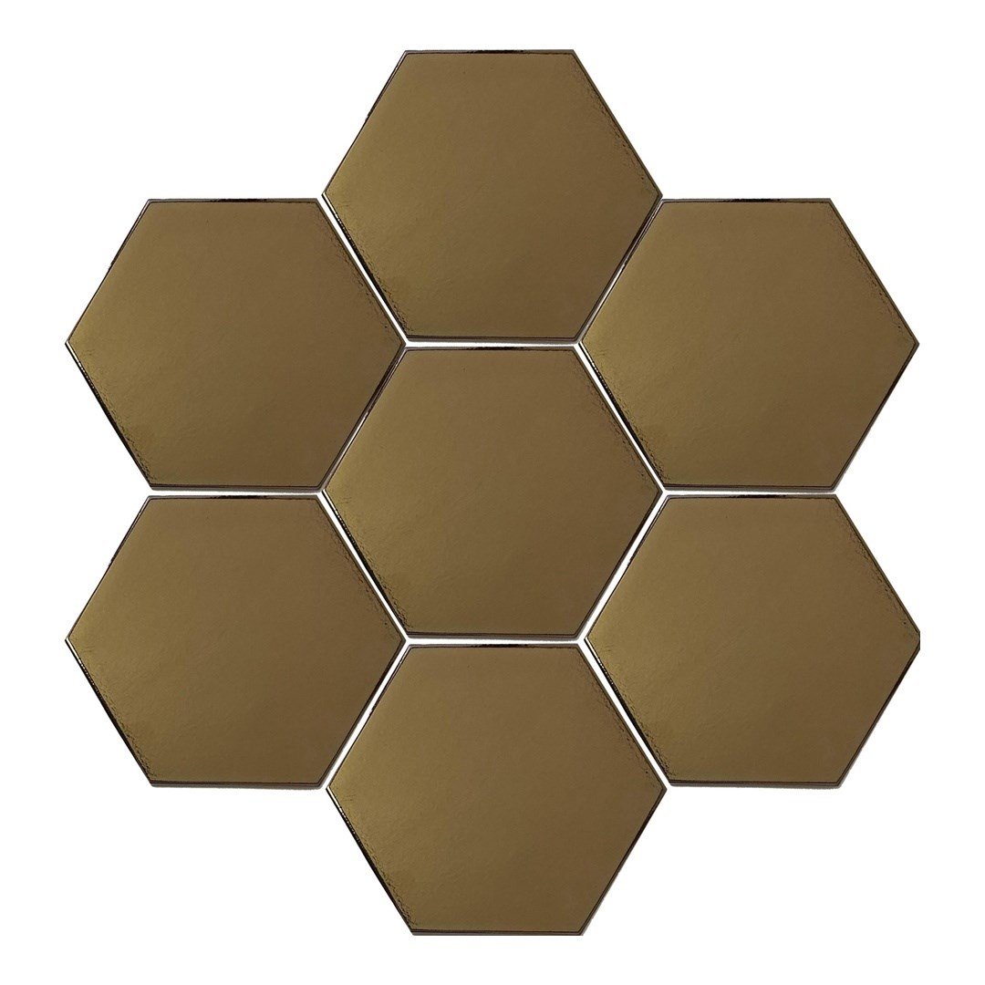 Armada Çini 15x17 Cm Düz Bronz Altıgen Seramik
