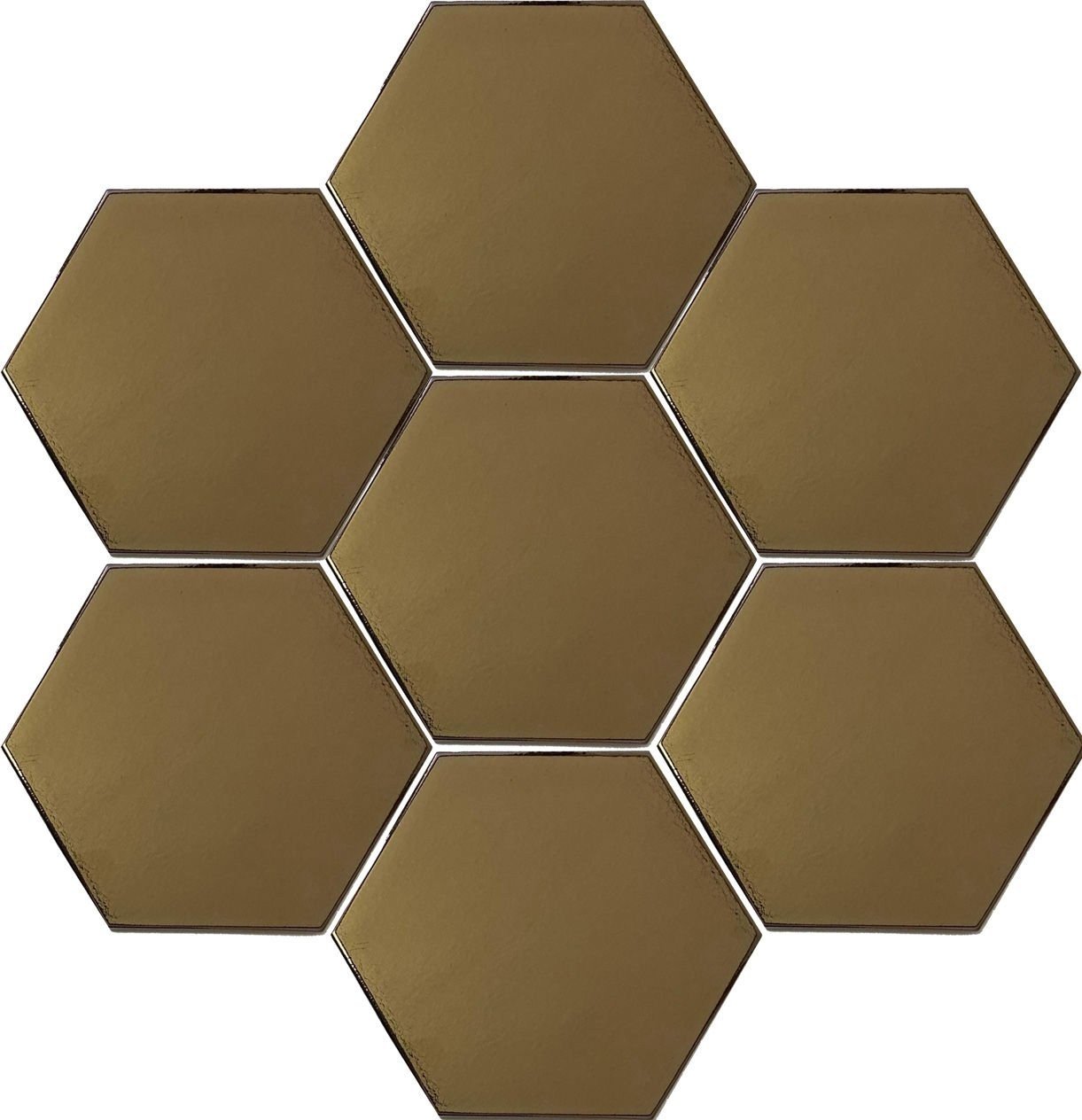 Armada Çini 15x17 Cm Düz Bronz Altıgen Seramik