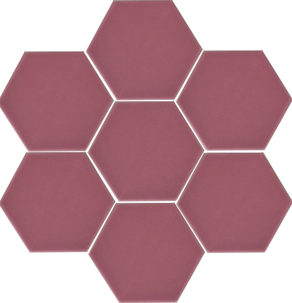 Armada Çini 15x17 Cm Düz Koyu Pembe Altıgen Seramik 