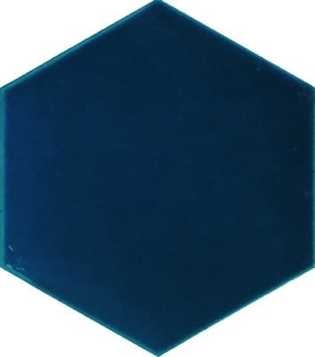 Armada Çini 15x17 Cm Düz Petrol mavisi Altıgen Seramik 