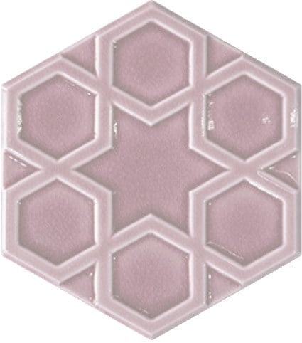 Armada Çini 15x17 Cm Rölyefli Yıldız Açık Pembe Altıgen Seramik 