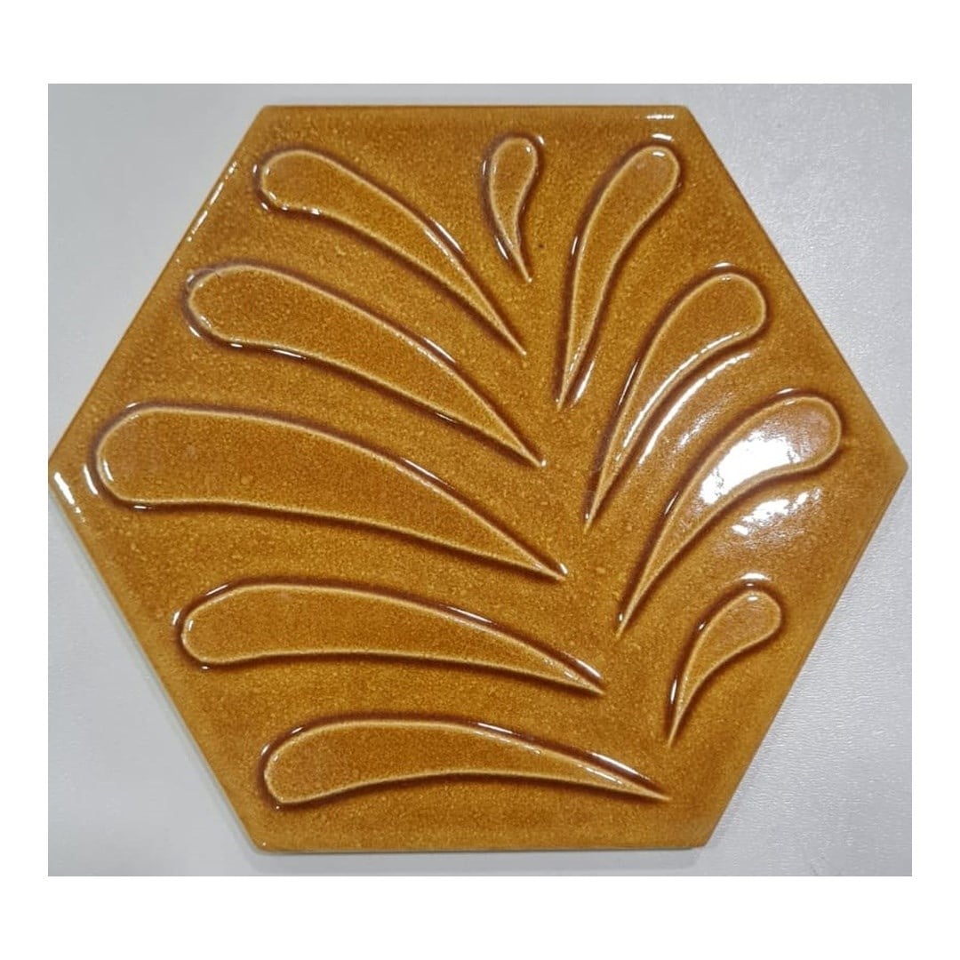 Armada Çini 15x17 Cm Yaprak Karamel Altıgen Seramik