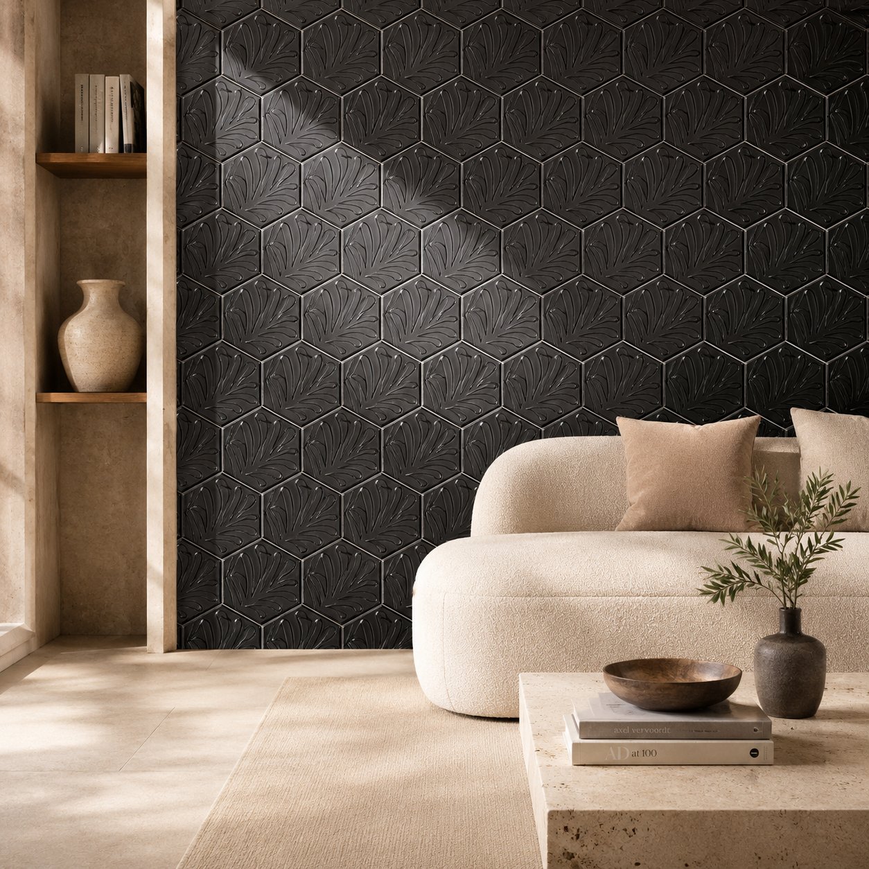 Armada Çini 15x17 Cm Yaprak Mat metalik Altıgen Seramik karo 