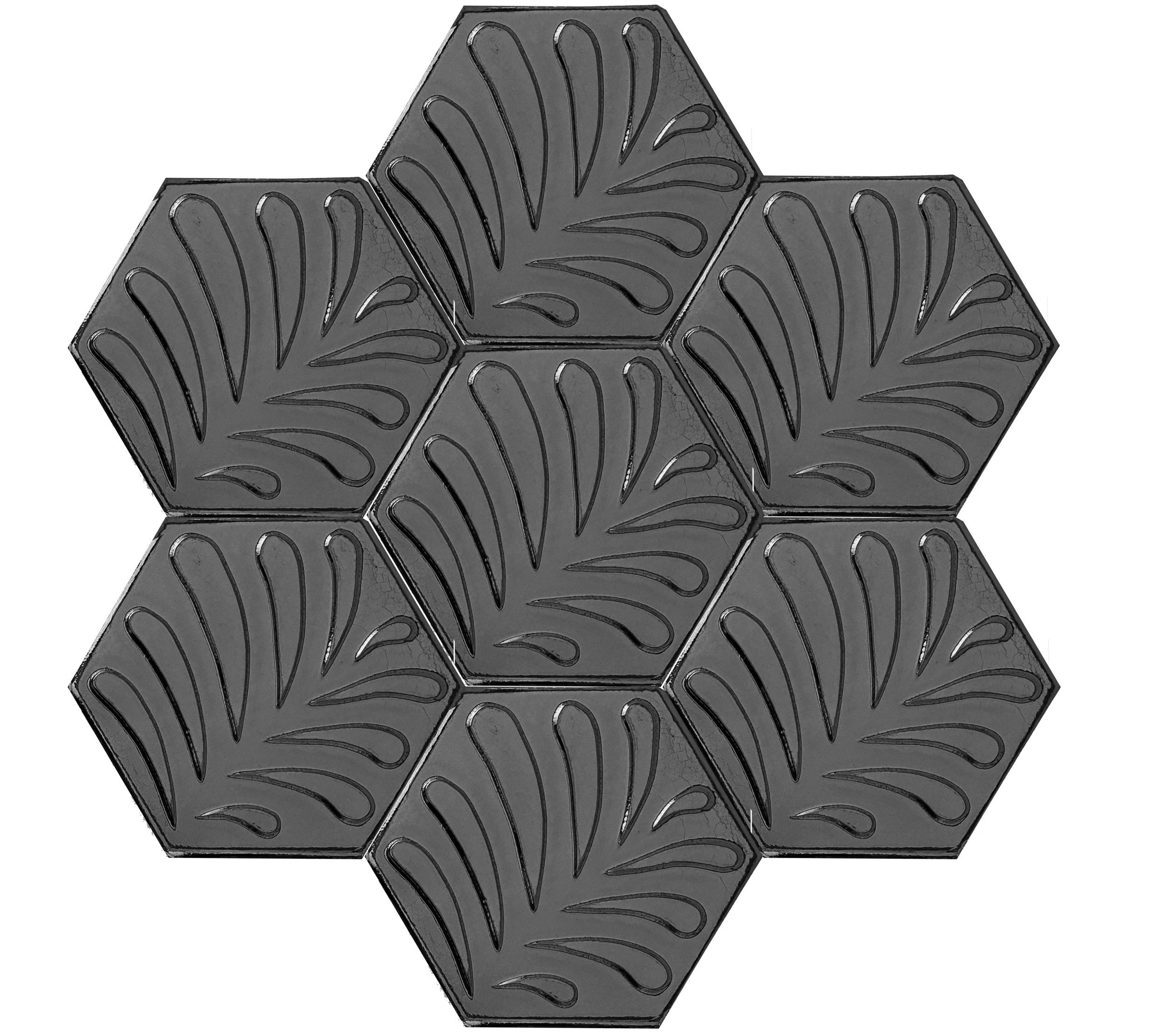 Armada Çini 15x17 Cm Yaprak Mat metalik Altıgen Seramik karo 