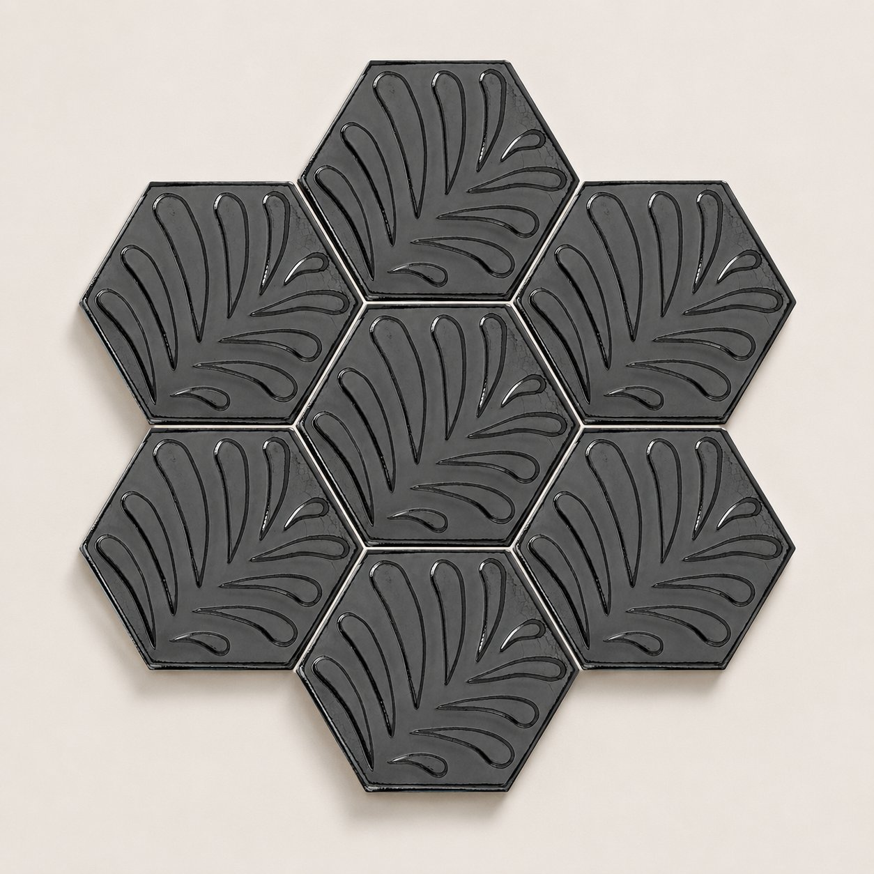 Armada Çini 15x17 Cm Yaprak Mat metalik Altıgen Seramik karo 