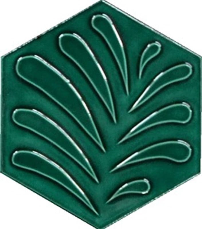 Armada Çini 15x17 Cm Yaprak Yeşil Altıgen Seramik