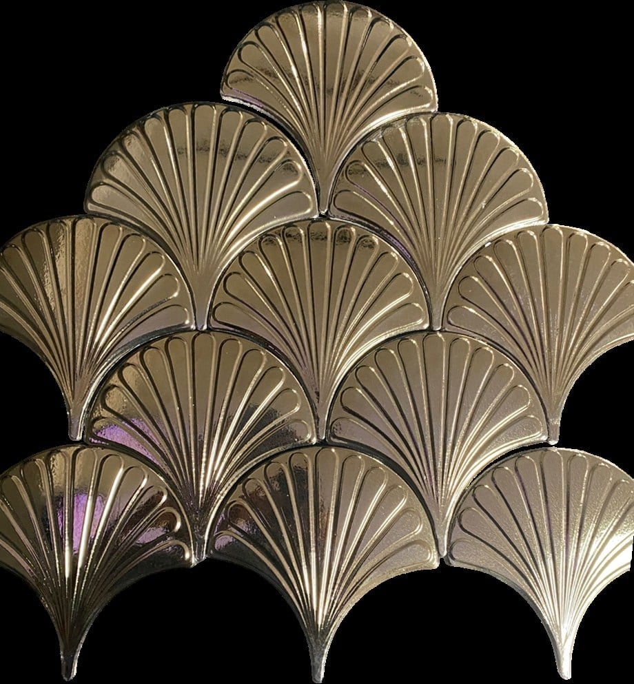 Armada Çini 17x17 cm Bronz İstiridye Balık Pulu Seramik(Kopya)