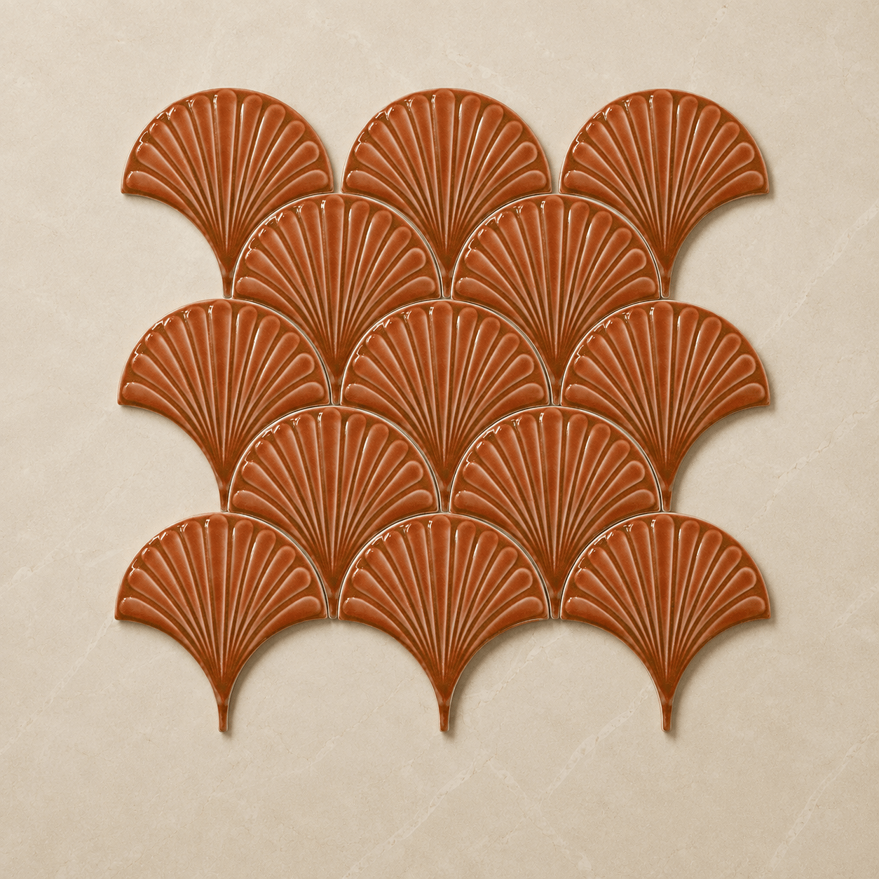Armada Çini 17x17 cm Karamel İstiridye Balık Pulu Seramik