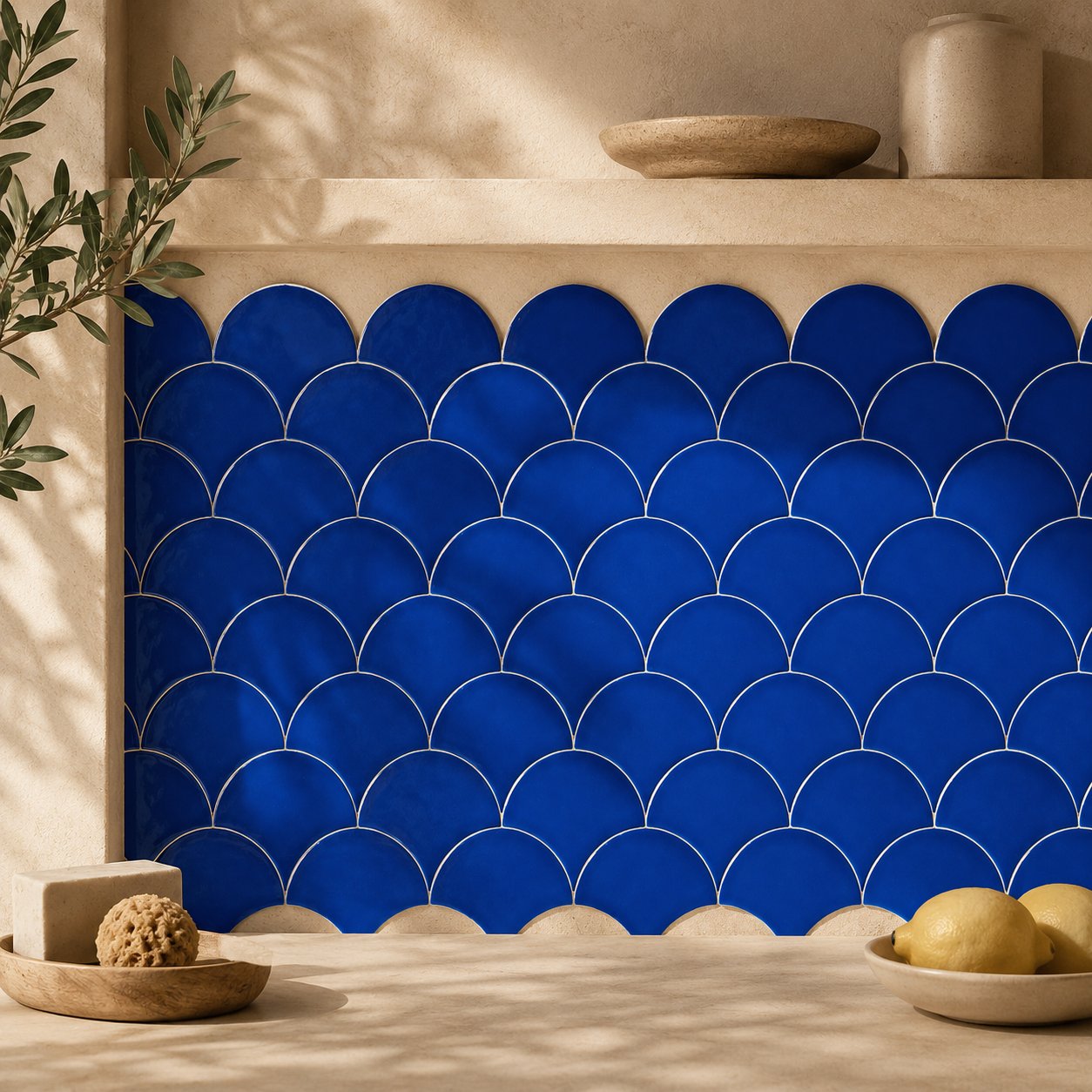 Armada Çini 17x17 cm Kobalt Balık Pulu Seramik