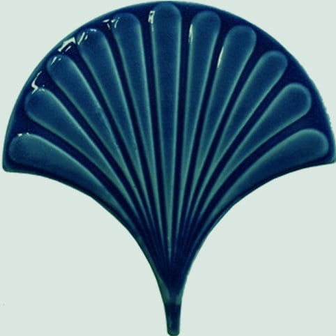 Armada Çini 17x17 cm Petrol Mavisi İstiridye Balık Pulu Seramik 
