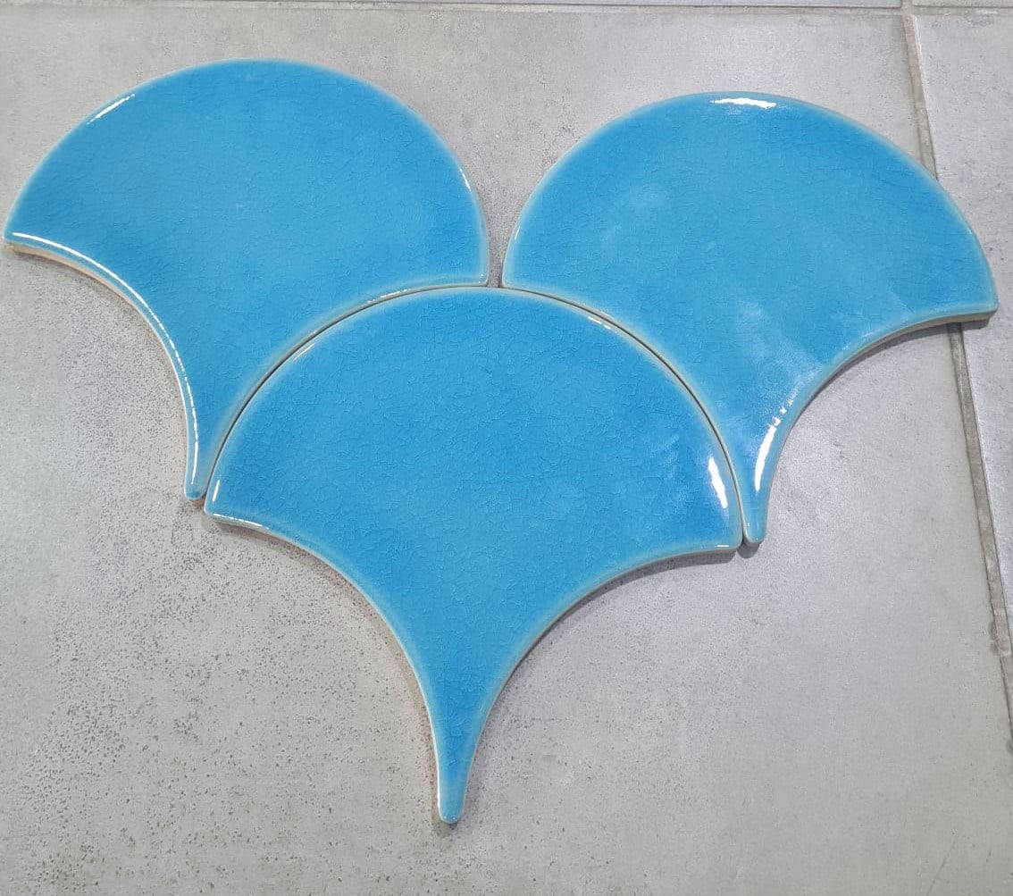 Armada Çini 17x17 cm Turkuaz Balık Pulu Seramik