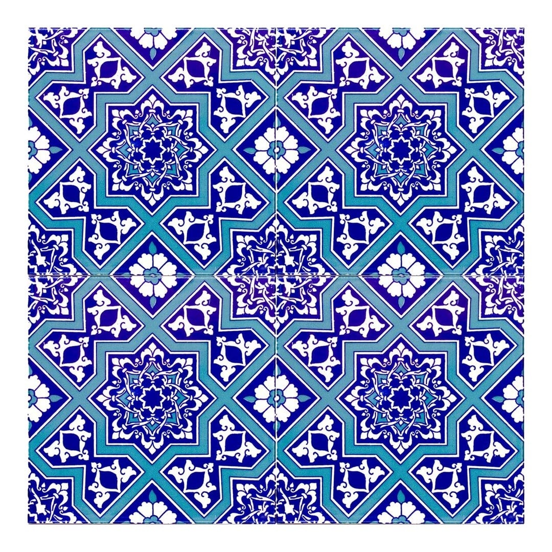 Armada Çini 20x20 Cm Ac 12 Selçuk Yıldız Geçme Desenli Çini Karo