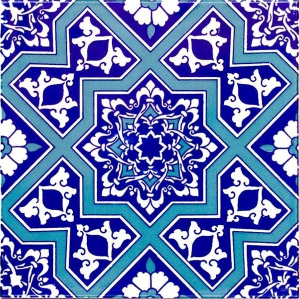 Armada Çini 20x20 Cm Ac 12 Selçuk Yıldız Geçme Desenli Çini Karo