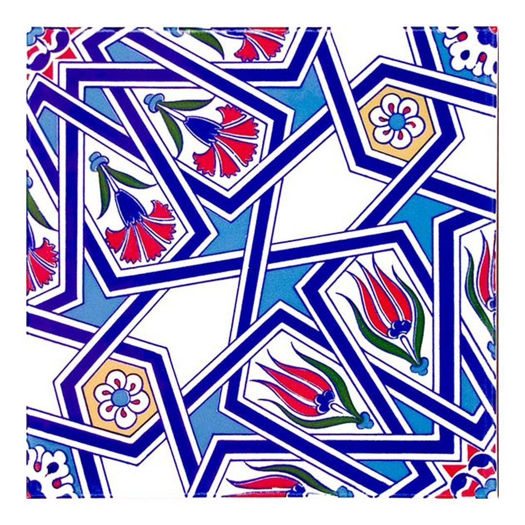 Armada Çini 20x20 Cm Ac 17 Geometrik Desenli Çini Seramik Karo